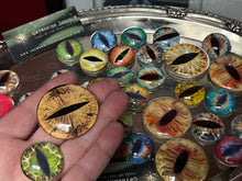 Load image into Gallery viewer, Dragon Eye Glass Magnet – Fantasy Fridge Magnet (Single or Set of Three)