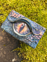 Load image into Gallery viewer, Handsculpted Dragon Dice Box – Fantasy RPG Dice Holder with Dragon Eye Design – DnD Storage for Tabletop Games