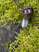 Load image into Gallery viewer, Enchanted Forest Stump Pendant – Hand-Sculpted Fantasy Jewelry