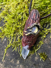Load image into Gallery viewer, Enchanted Forest Stump Pendant – Hand-Sculpted Fantasy Jewelry