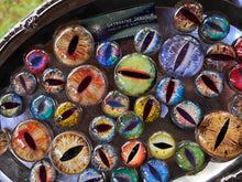 Load image into Gallery viewer, Dragon Eye Glass Magnet – Fantasy Fridge Magnet (Single or Set of Three)