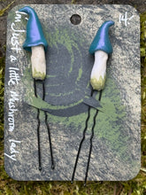 Load image into Gallery viewer, Handmade Mushroom Hair Pins: Goblincore pair
