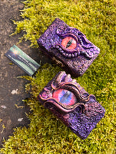 Load image into Gallery viewer, Handsculpted Dragon Dice Box – Fantasy RPG Dice Holder with Dragon Eye Design – DnD Storage for Tabletop Games