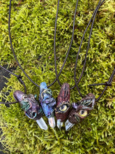 Load image into Gallery viewer, Enchanted Forest Stump Pendant – Hand-Sculpted Fantasy Jewelry