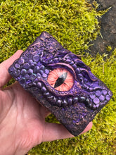 Load image into Gallery viewer, Handsculpted Dragon Dice Box – Fantasy RPG Dice Holder with Dragon Eye Design – DnD Storage for Tabletop Games
