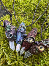 Load image into Gallery viewer, Enchanted Forest Stump Pendant – Hand-Sculpted Fantasy Jewelry