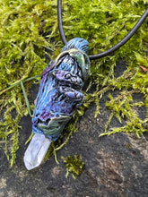 Load image into Gallery viewer, Enchanted Forest Stump Pendant – Hand-Sculpted Fantasy Jewelry