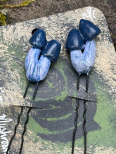 Load image into Gallery viewer, Handmade Mushroom Hair Pins: Goblincore pair