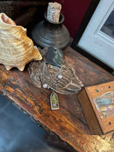 Load image into Gallery viewer, Embossed Terrarium Pendant with Frozen Charlotte, Moss & Ferns