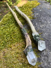 Load image into Gallery viewer, Quartz Crystal Wands – Handcrafted from River wood