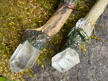 Load image into Gallery viewer, Quartz Crystal Wands – Handcrafted from River wood