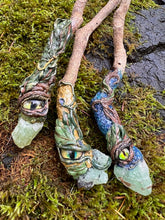 Load image into Gallery viewer, Watchful Grove Magic Wands – Handcrafted Cottonwood & Prehnite Wands