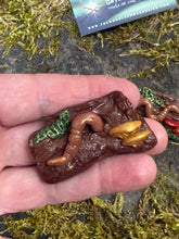 Load image into Gallery viewer, Wiggler in a Stump — Handmade Sculptural Brooch
