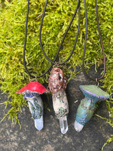 Load image into Gallery viewer, Crystal Mushroom Charm – Witchy &amp; Cottagecore Pendant
