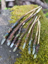 Load image into Gallery viewer, Quartz Crystal Wands – Handcrafted from Forest Gifted Wood
