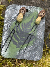 Load image into Gallery viewer, Handmade Mushroom Hair Pins: Goblincore pair
