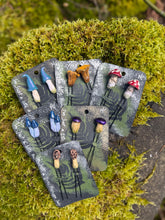 Load image into Gallery viewer, Handmade Mushroom Hair Pins: Goblincore pair
