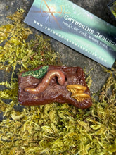 Load image into Gallery viewer, Wiggler in a Stump — Handmade Sculptural Brooch
