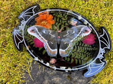 Load image into Gallery viewer, Enchanted Forest Guardian Tray – Fern, Aventurine &amp; Silk Moth Resin Dish
