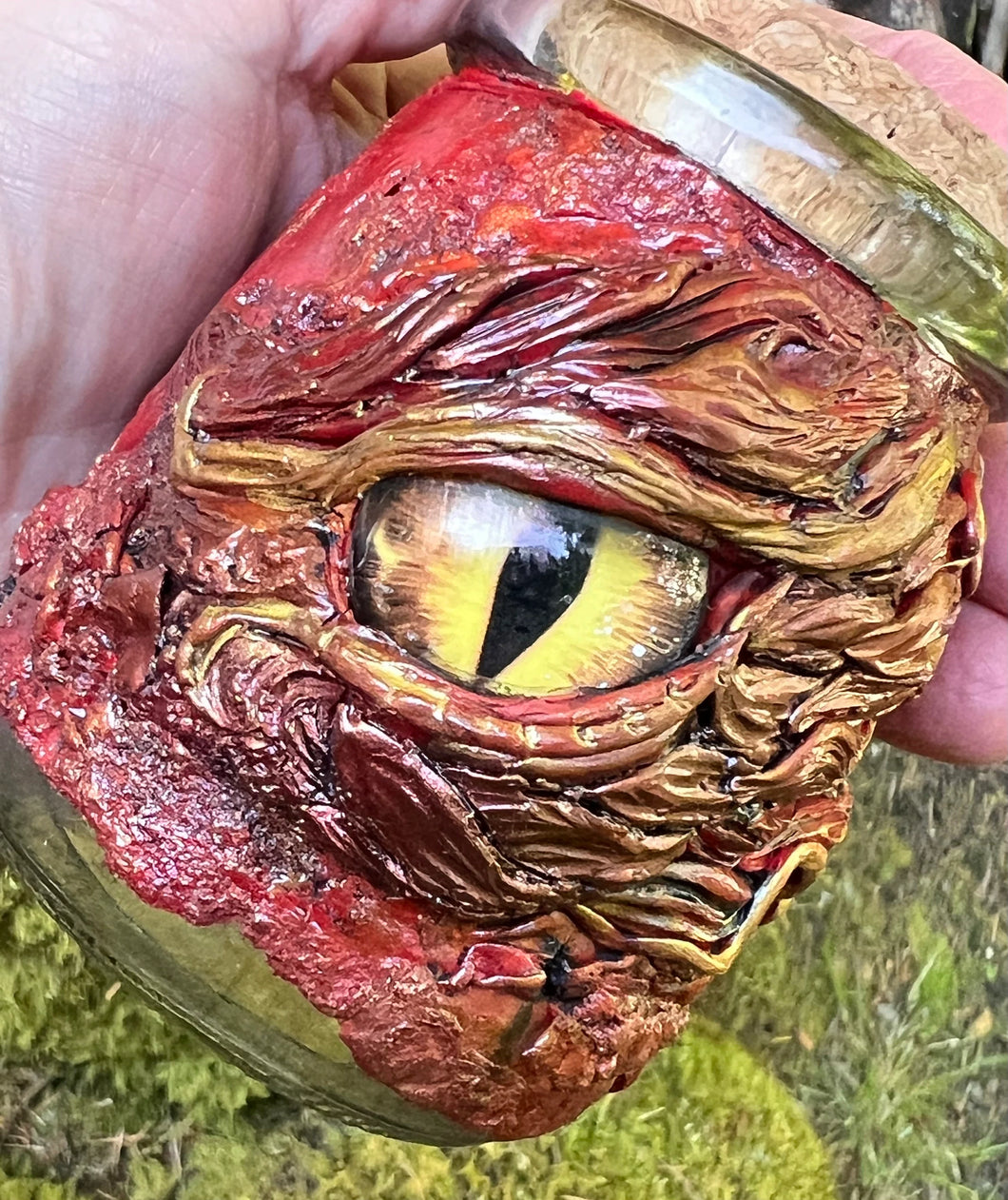 Handmade Dragon Eye Jar – Mystical Altar & Spellwork Storage