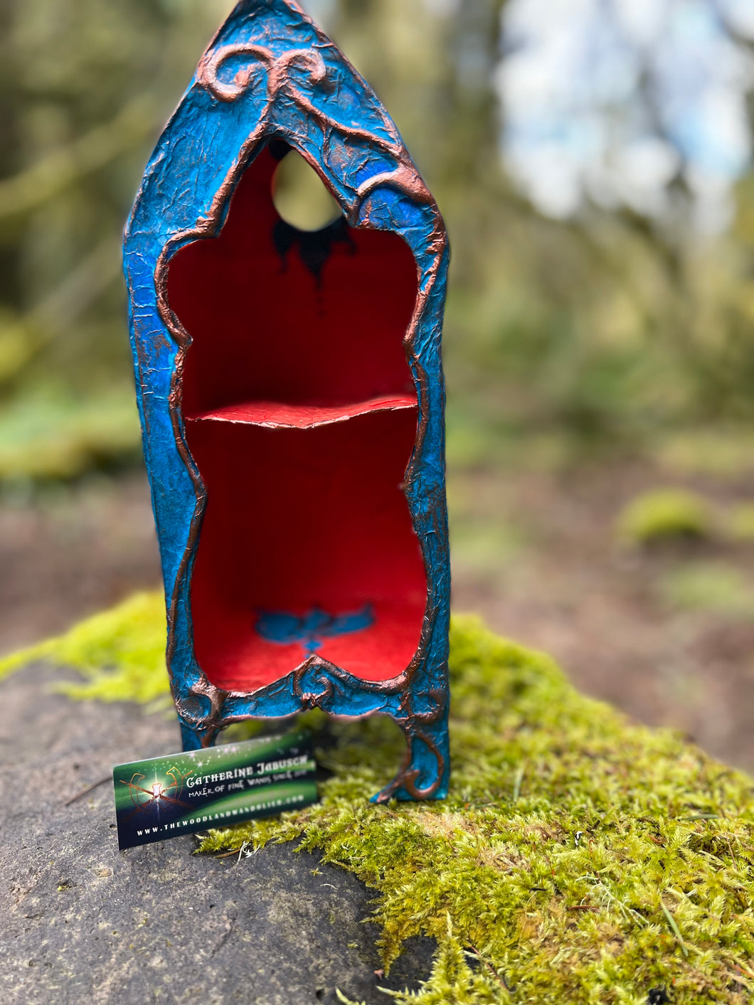 Tiny Woodland Shrine in Teal