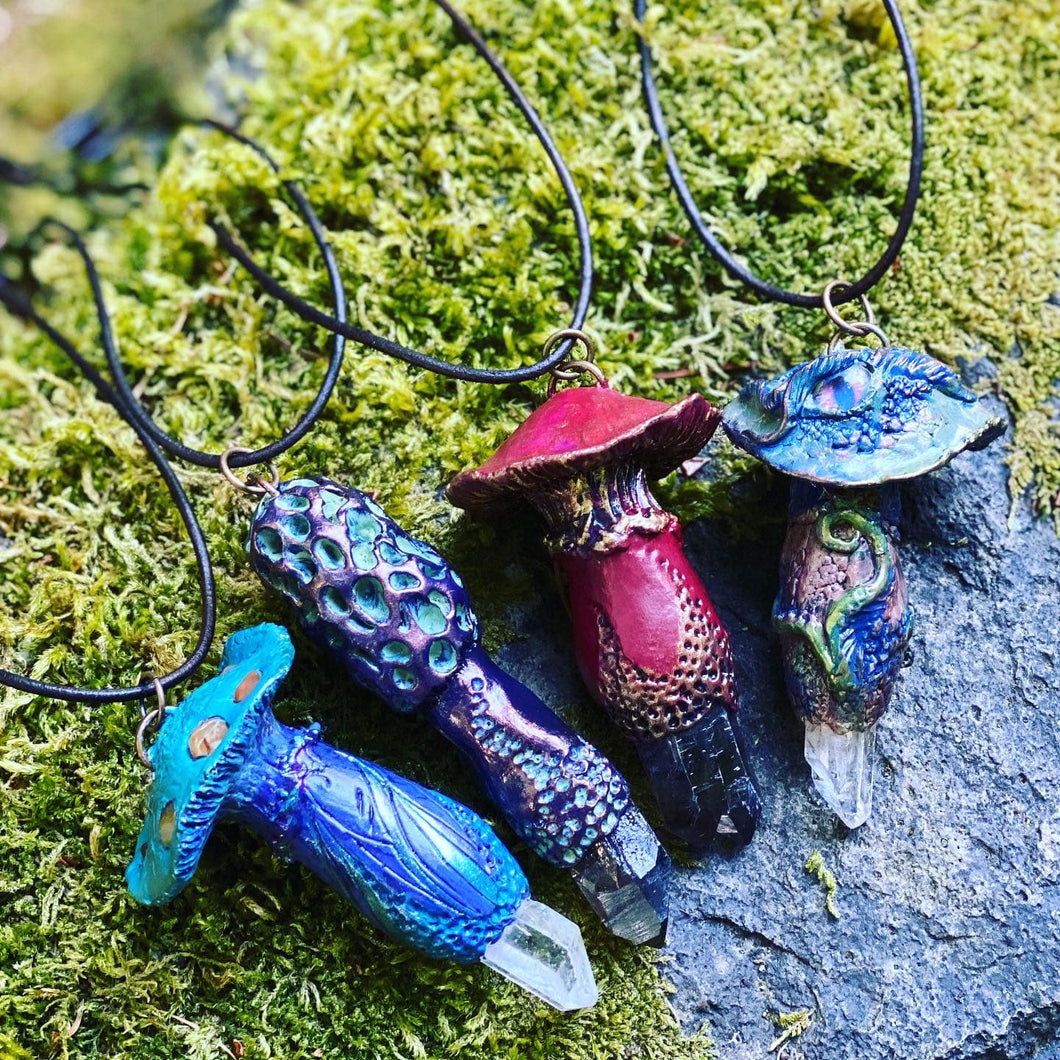 Crystal Mushroom Pendants